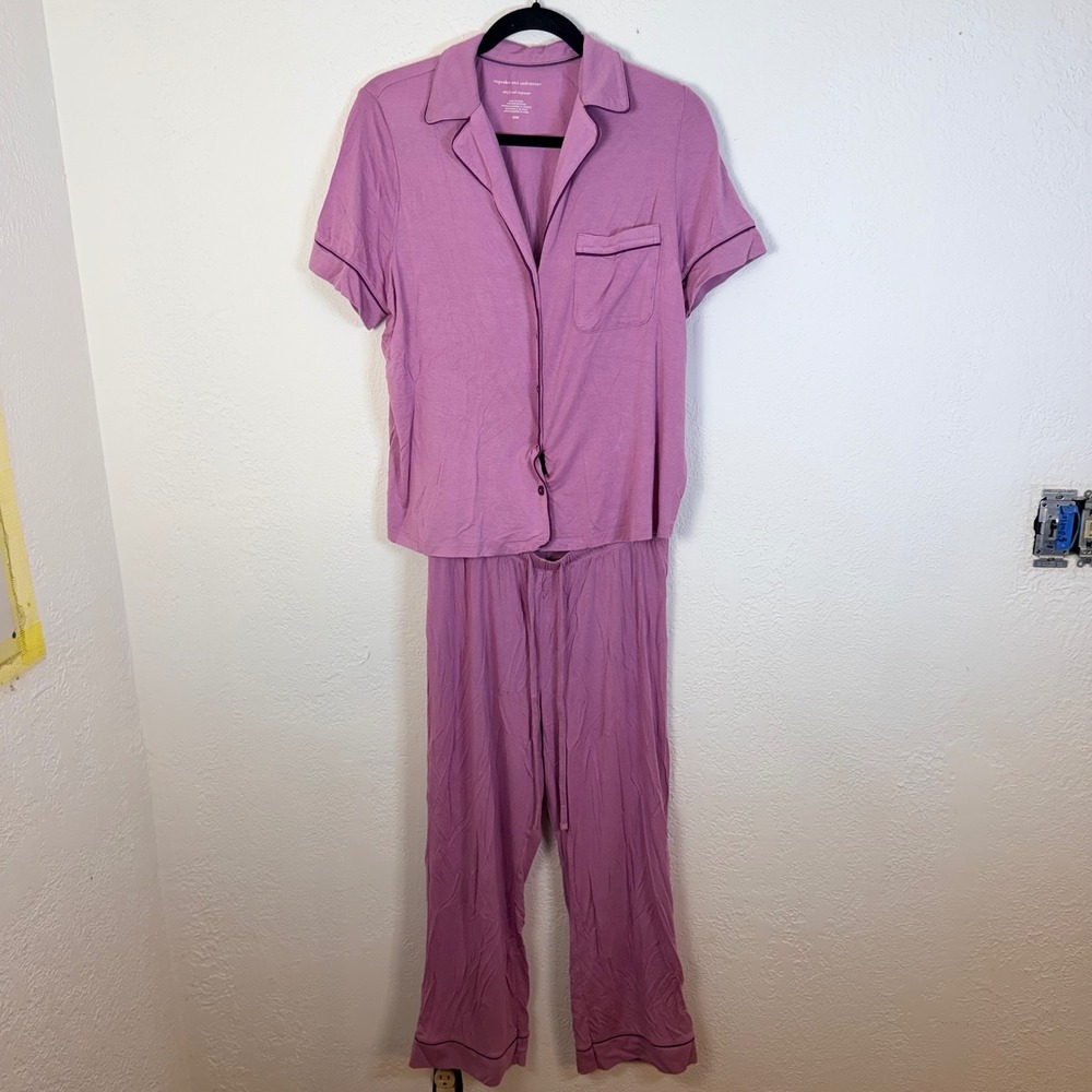 Cupcakes and Cashmere Women's M Simply Cool Pajama Set Purple Soft Feminine